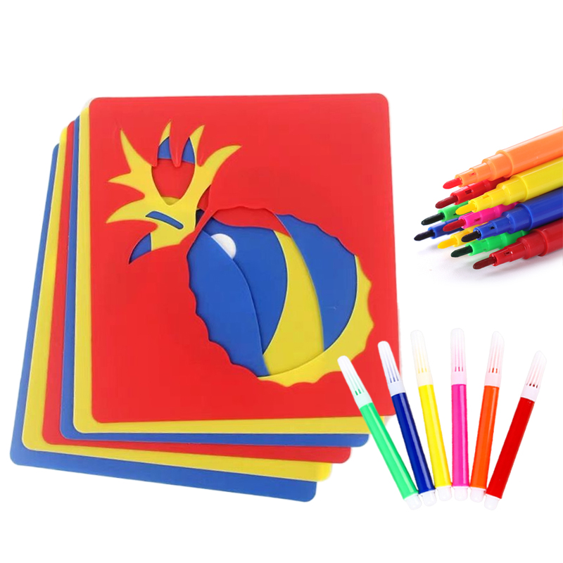Art Craft Material - 10/20 ชิ้น แม่แบบภาพวาด ลายฉลุสำหรับวาดภาพ DIY ลายการ์ตูน