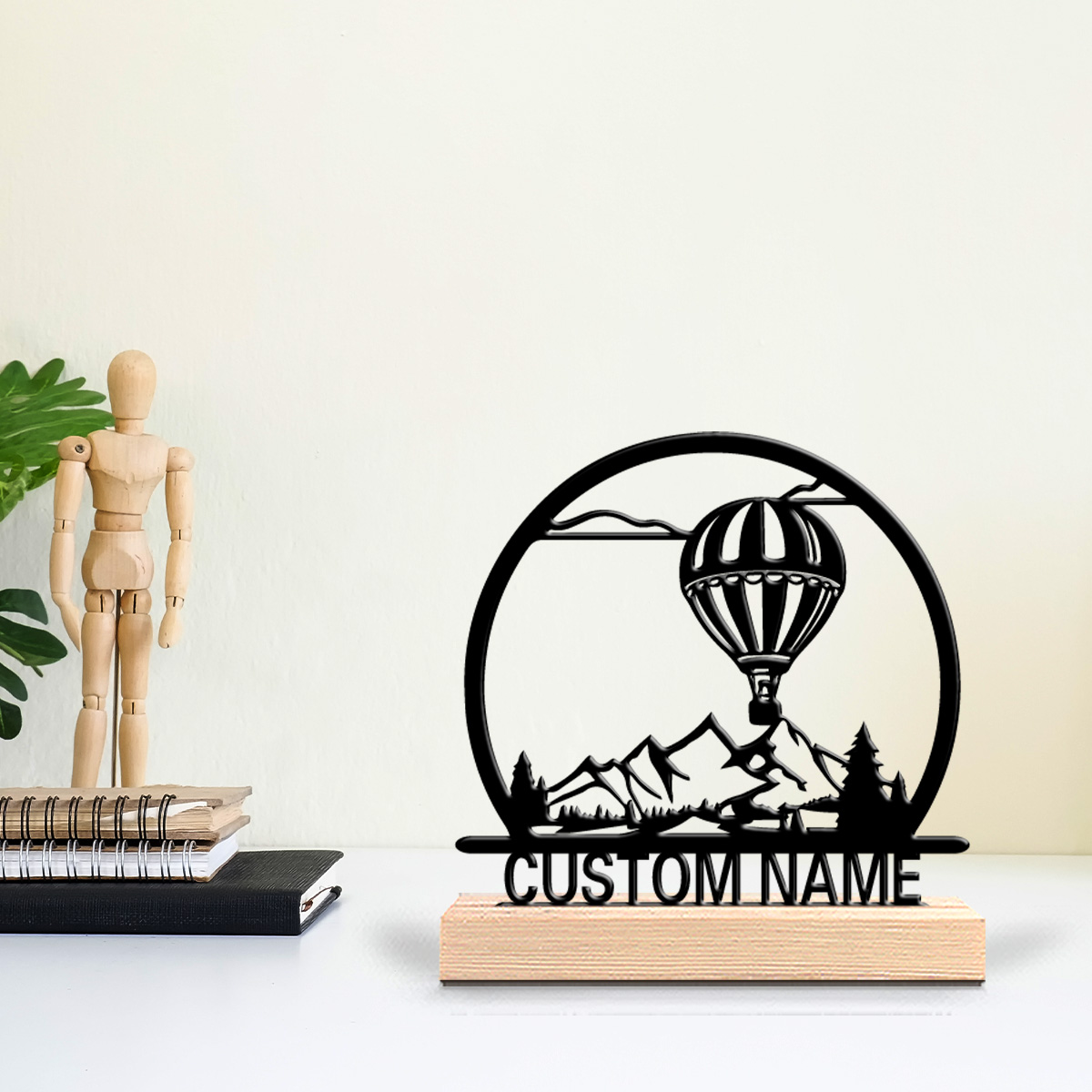 Art Craft Material - บอลลูนลมร้อน 1 ชิ้น ป้ายชื่อสั่งทำ รูปปั้นโลหะ ของตกแต่งงานศิลปะ