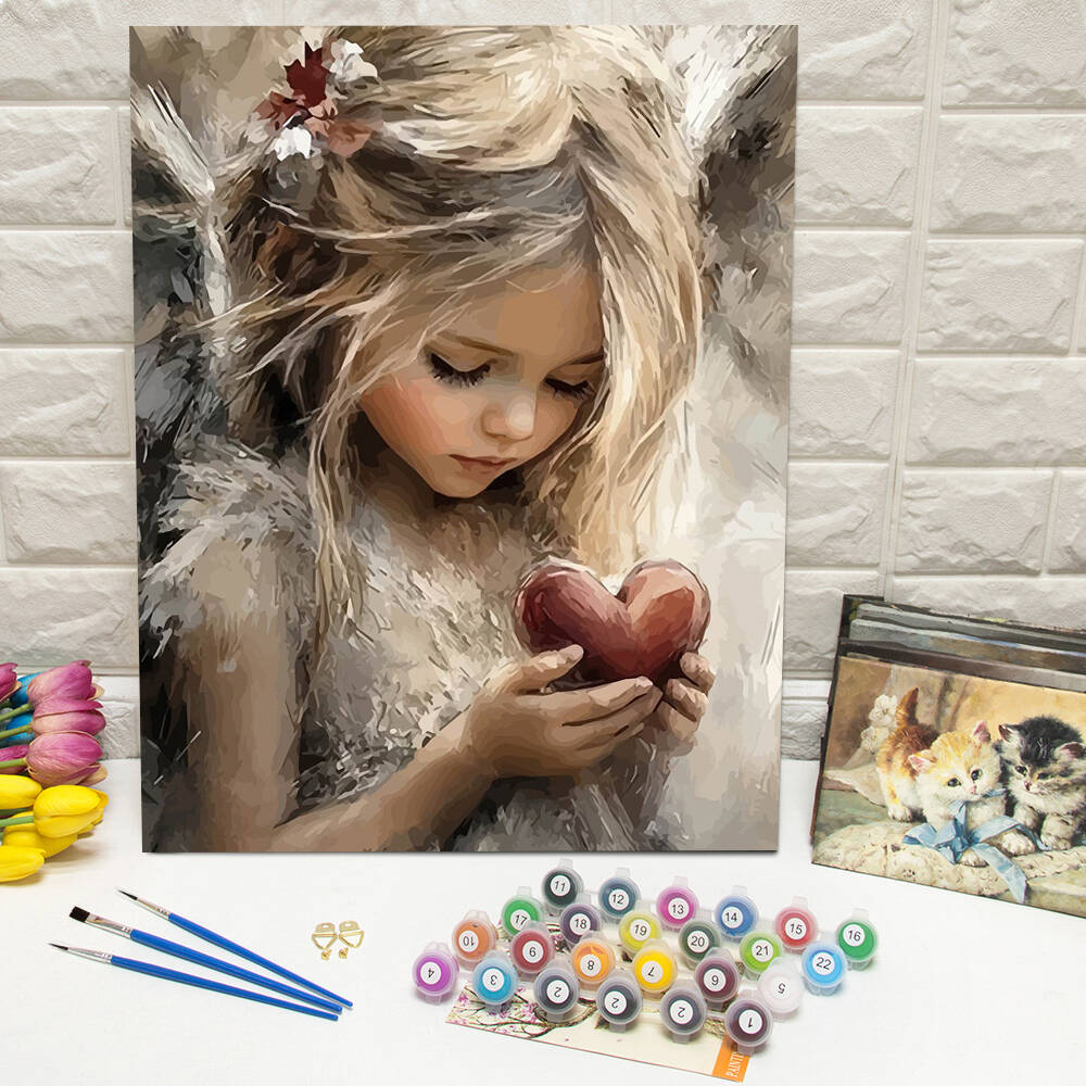 Unique Art Craft - ภาพวาดสีน้ํามันโดยตัวเลขภูมิทัศน์ภูเขา DIY ภาพวาดดิจิตอลบ้านต้นไม้ภาพ Artcraft บนผ้าใบ Handpainted