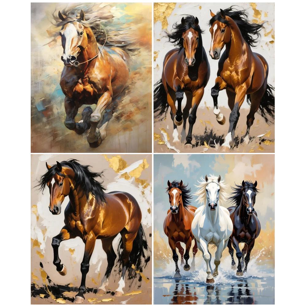 Art And Craft Numbers - ภาพวาดระบายสีตามตัวเลขลายม้า CHENISTORY ศิลปะตกแต่งผนัง DIY พร้อมกรอบรูป ภาพระบายสีตามตัวเลข