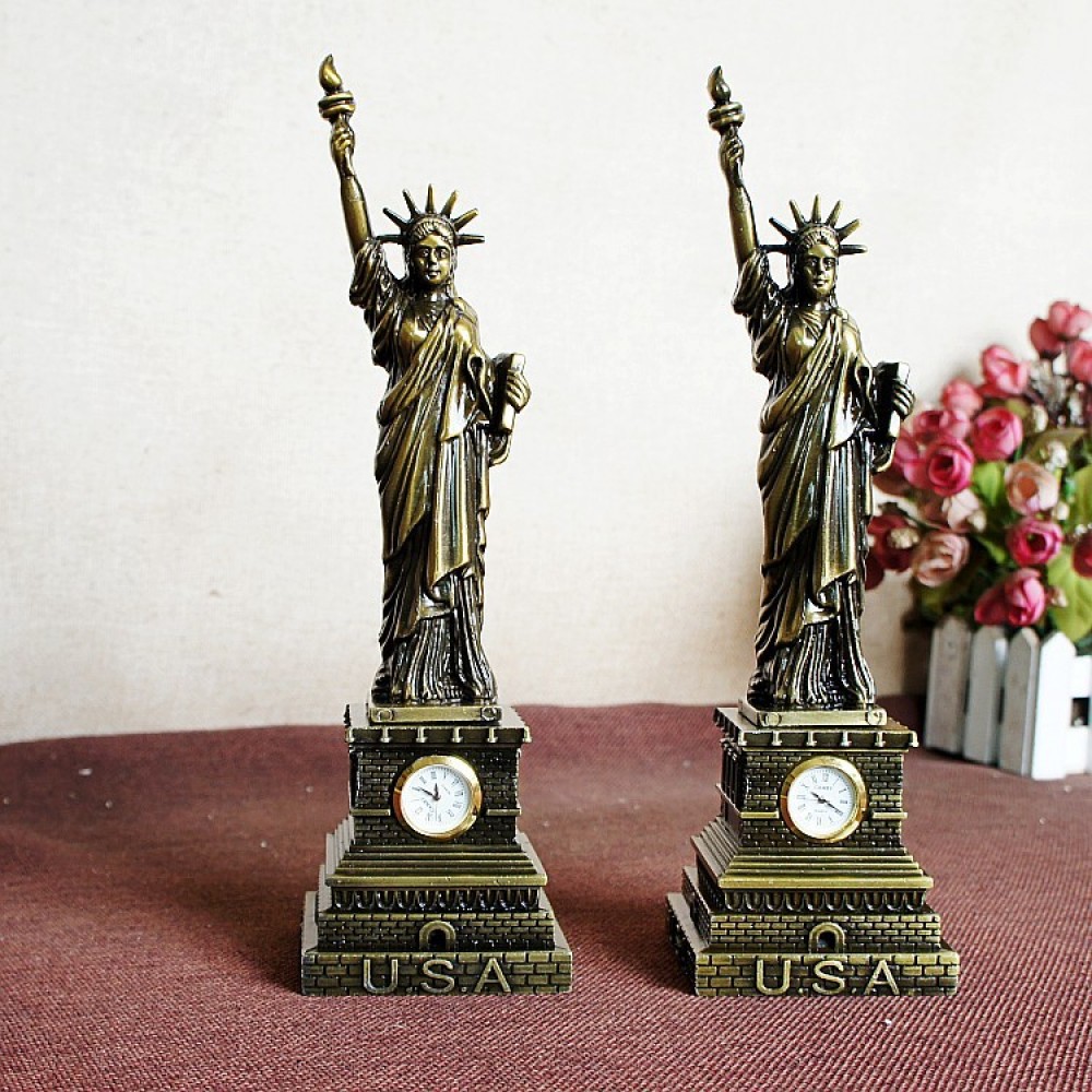 Unique Art Craft - รูปปั้นเทพีเสรีภาพโลหะวินเทจ ของตกแต่งสไตล์อเมริกัน งานฝีมือ ของประดับตกแต่งโต๊ะทำงาน สำหรับตกแต่งภายในสำนักงาน