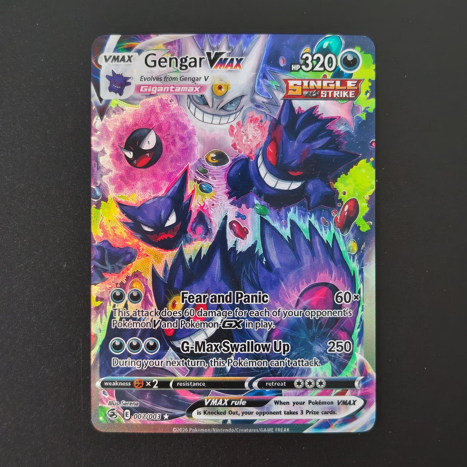 Art Craft Games - การ์ดสะสม DIY Gengar VMAX 007/003 แบบฟอยล์