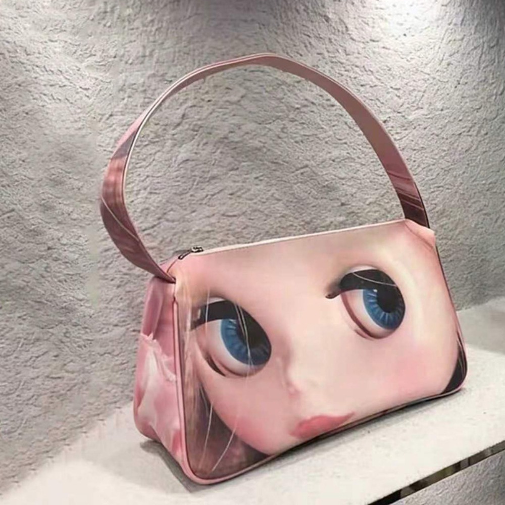 Art Craft Eyes - กระเป๋าสะพายข้างลายตุ๊กตาตาโต แฟชั่นอินเทรนด์ สีชมพู สไตล์สาวหวาน เท่ แซ่บ