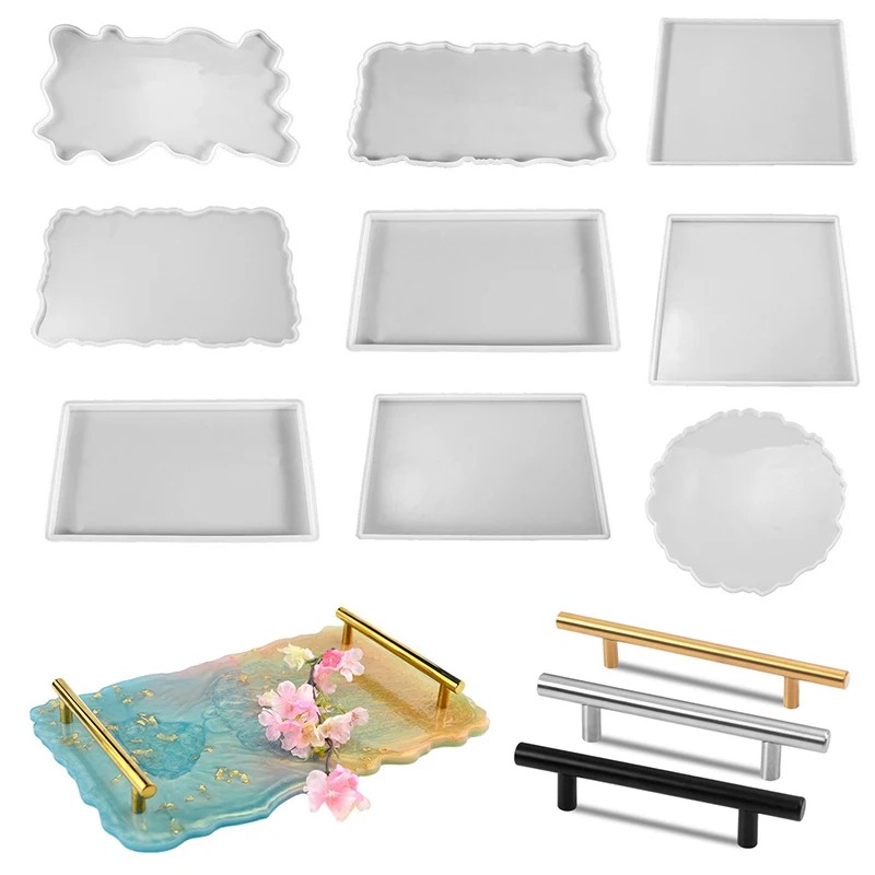 Art Craft Shop - ถาดอีพ็อกซี่เรซินแม่พิมพ์ซิลิโคน DIY สี่เหลี่ยมผืนผ้าขนาดใหญ่ชา Coaster เรซินแม่พิมพ์สําหรับตกแต่งบ้านหัตถกรรมอุปกรณ์ศิลปะ