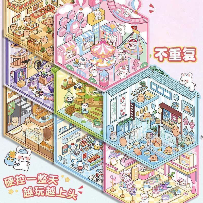 สติกเกอร์ฉาก 3 มิติขนาดเล็ก DI - Art Craft Material บทวิจารณ์และราคา