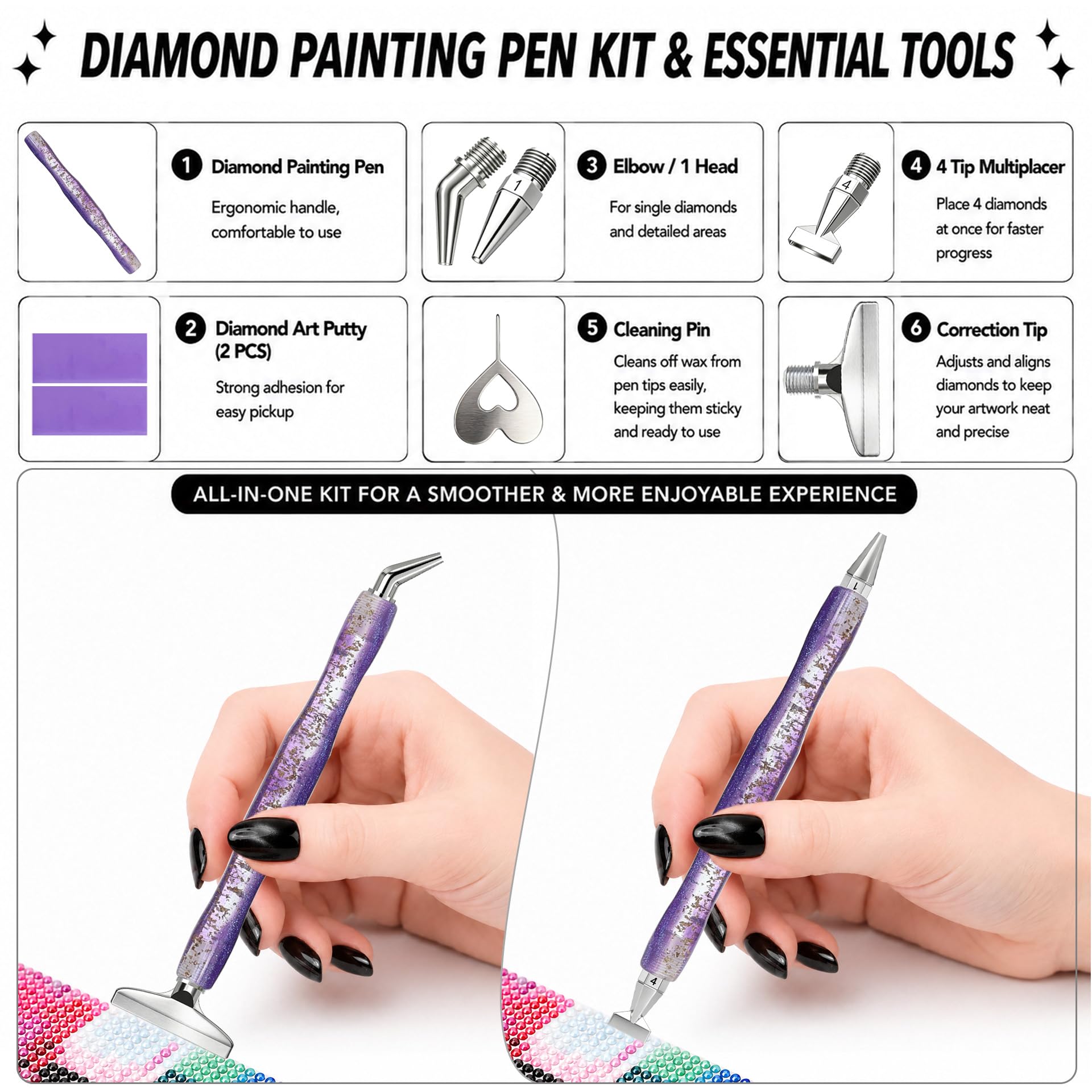 ปากกาสำหรับงานเพ้นท์เพชร ปลายโ - Art Craft Adult บทวิจารณ์และราคา