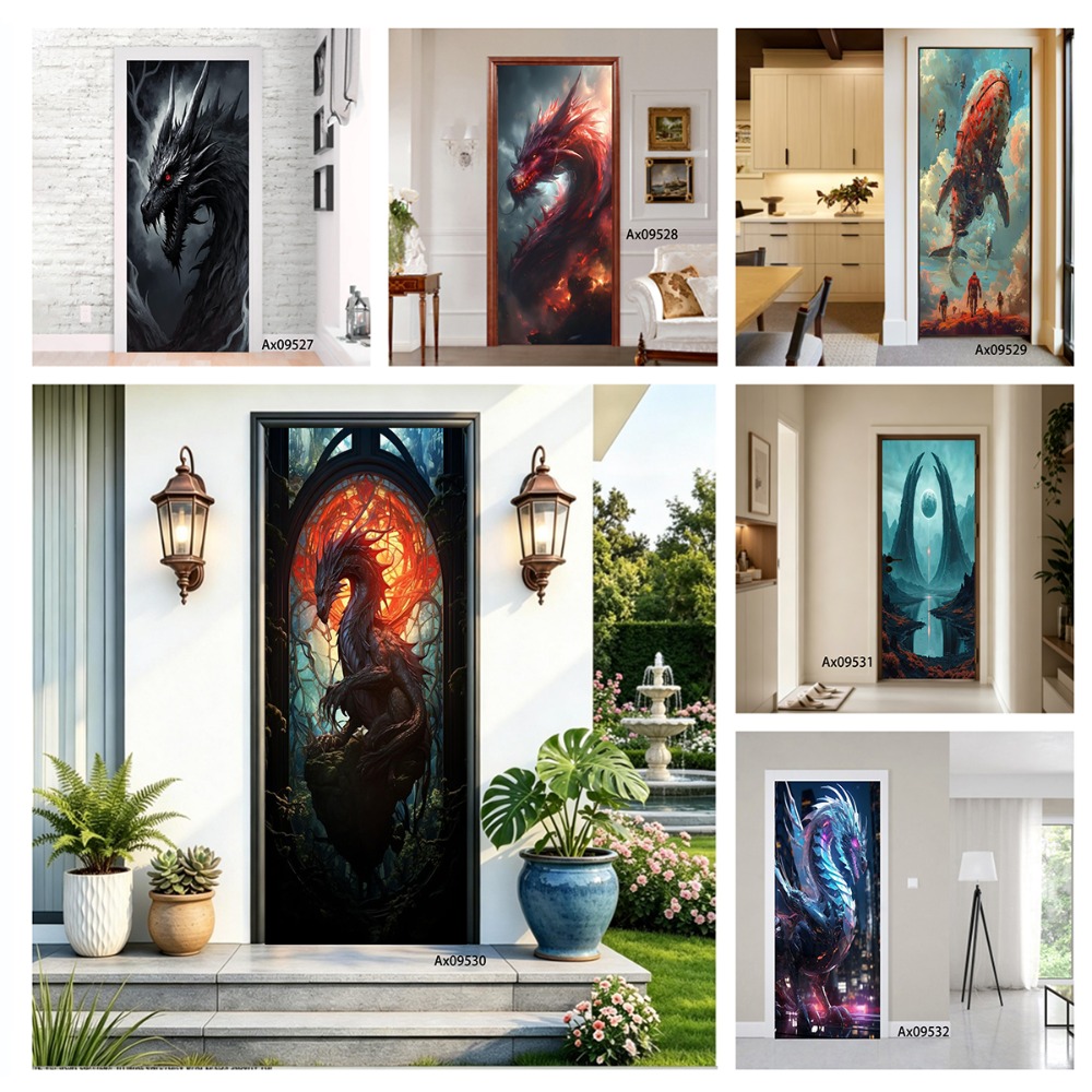 สติ๊กเกอร์ติดประตูลายมังกรแฟนต - Wallpaper Art And Craft บทวิจารณ์และราคา