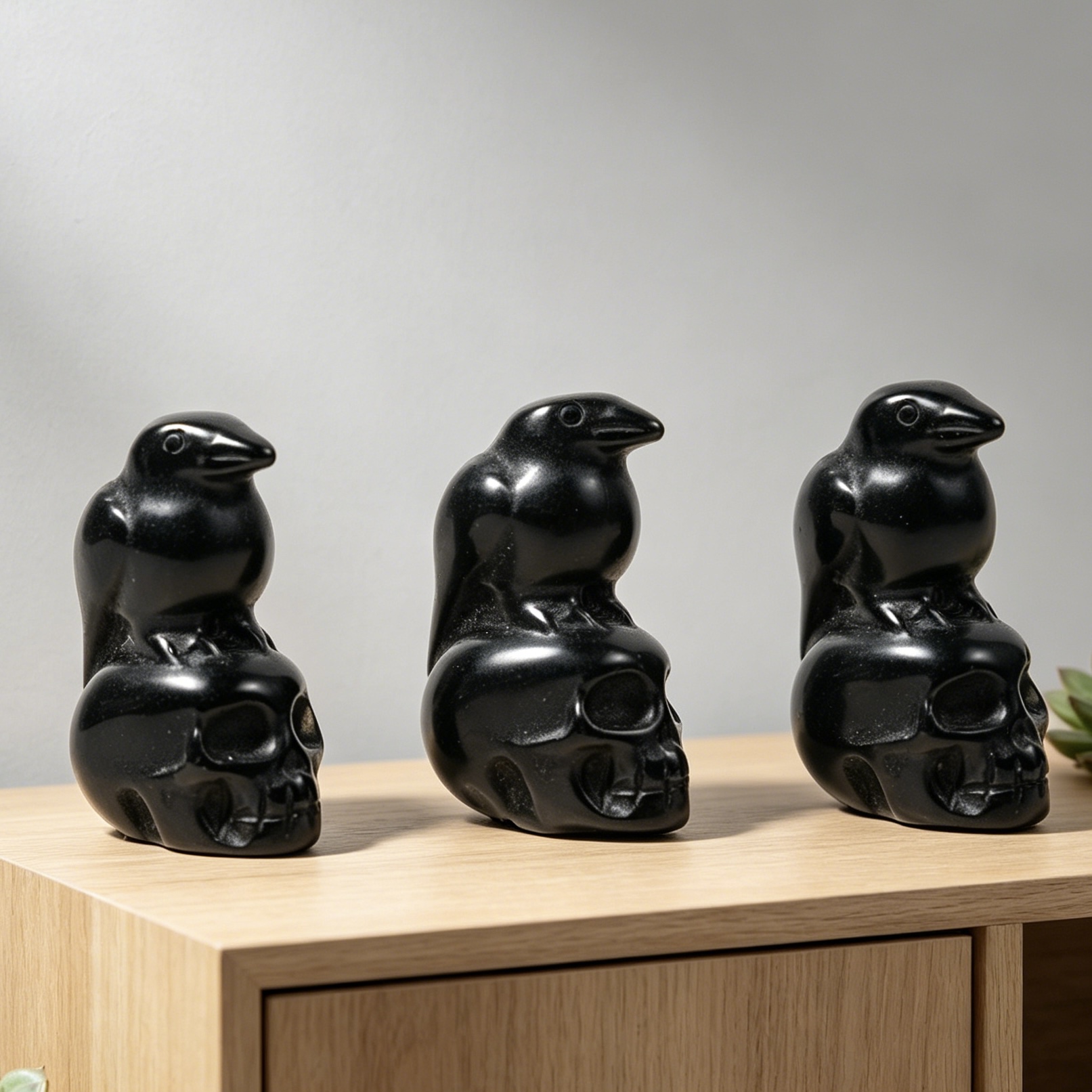 หัวกะโหลกอีกาขนาดเล็กทำจากคริส - Unique Art Craft บทวิจารณ์และราคา