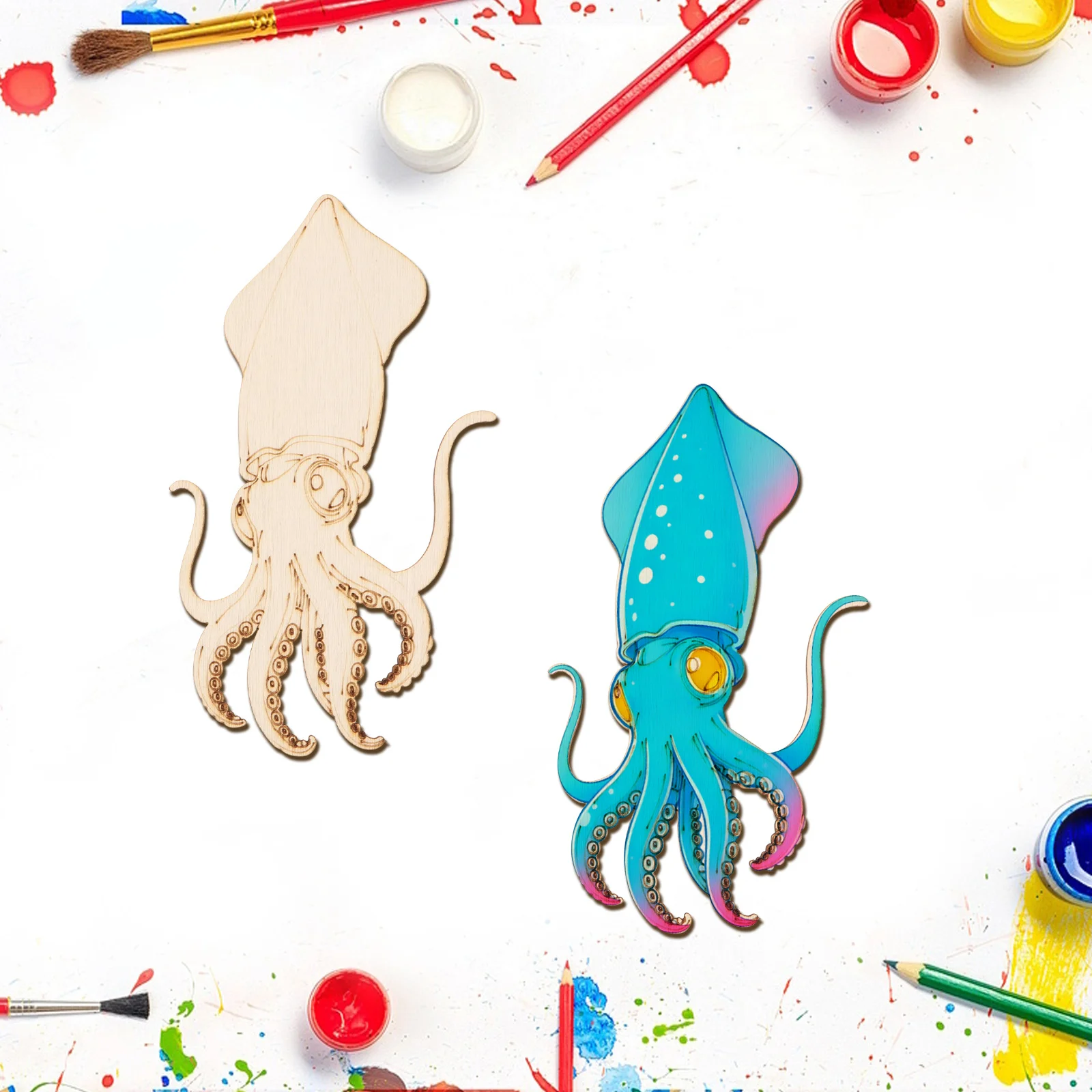 ชุดงานฝีมือไม้รูปปลาหมึกยักษ์  - Art Craft Wood บทวิจารณ์และราคา