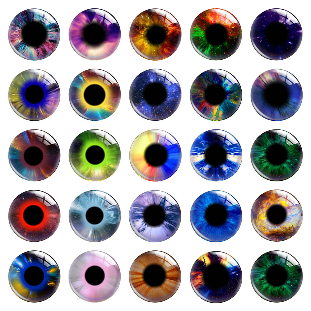 กระจกคาโบชองทรงแบนลายดวงตาไอริ - Art Craft Eyes บทวิจารณ์และราคา